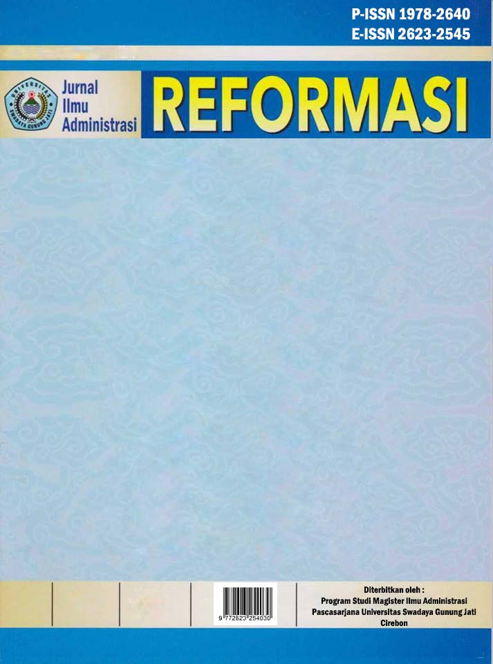 					Lihat Vol 8 No 2 (2024): REFORMASI : Jurnal Ilmiah Administrasi
				