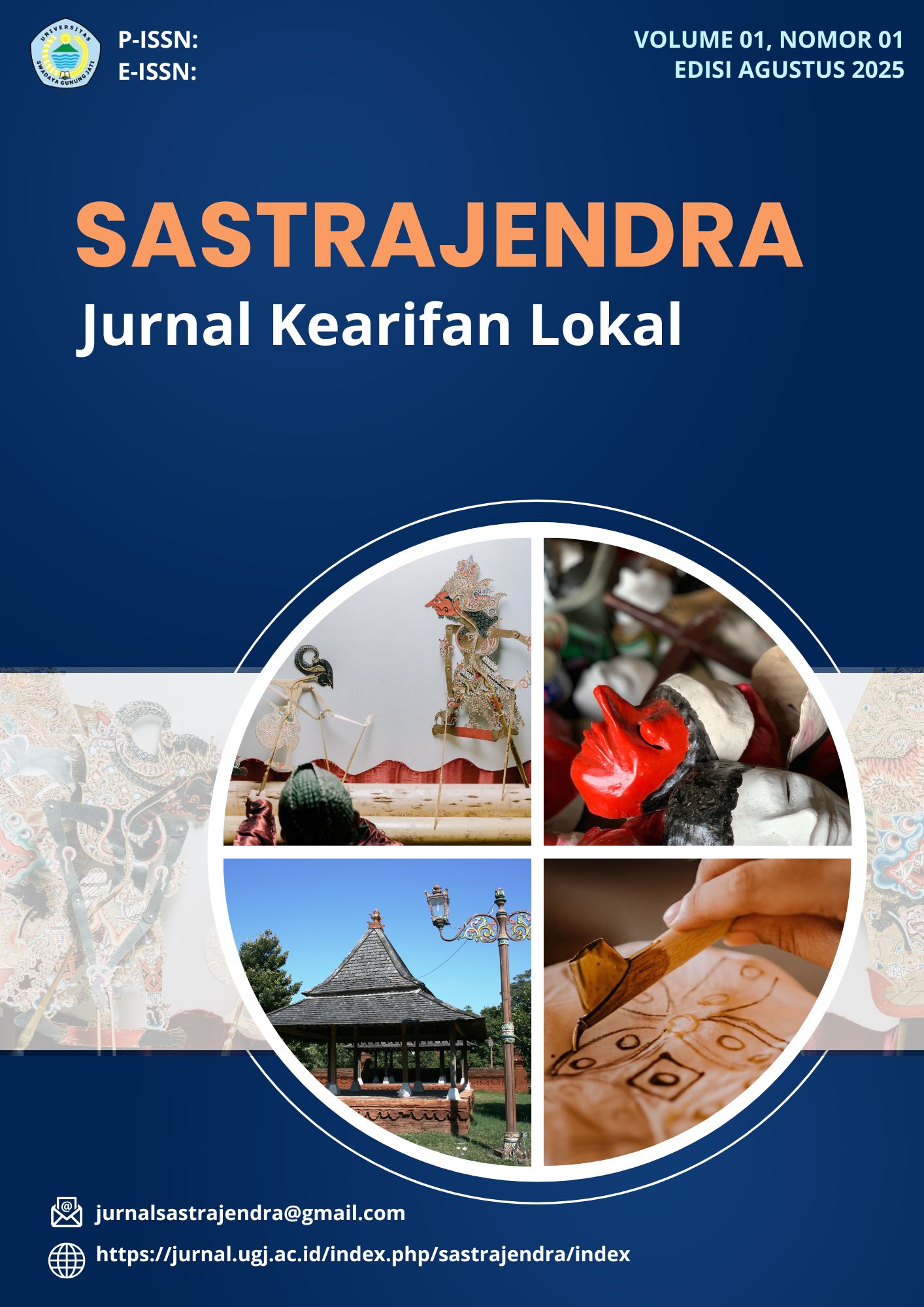 SASTRAJENDRA is a scholarly journal published by the Faculty of Education and Science (FPS) at Swadaya Gunung Jati University (UGJ) in Cirebon, focusing on the study of literature and local wisdom as the foundation for the development of globally oriented knowledge. The journal is published in September and features research articles, theoretical analyses, and critical studies on literary phenomena both oral and written in relation to the value systems, knowledge, and cultural practices of local communities across the Indonesian archipelago and globally.